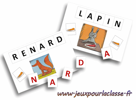 loto Lettres de Monsieur  Lapin jeuxpourlaclasse.